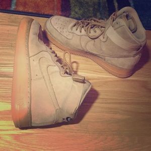 Nike air force ones tan hightops